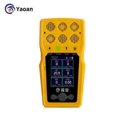 Máy phát hiện khí đa loại 6 trong 1 có thể cầm tay C2H4 CO2 Carbon Monoxide Gas Leak Detector