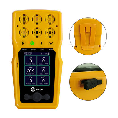 Máy phân tích khí đa di động 6 trong 1 EX CO2 CO2 O2 NO2 H2S VOC NH3 6 Máy phát hiện khí với bơm